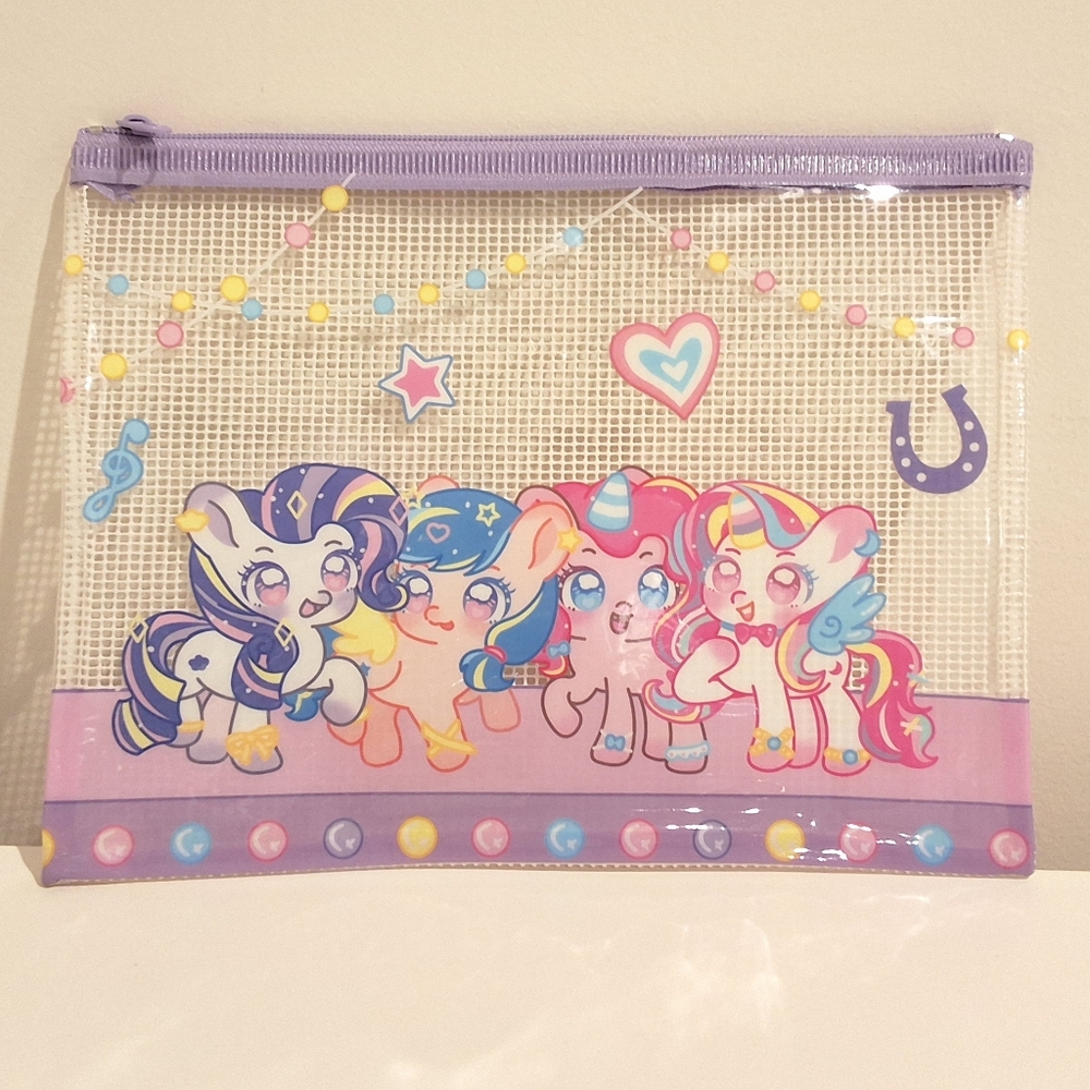 My Little Pony Mesh Zipper Pouch Organizer - Cute & Functional Storage Bag, New